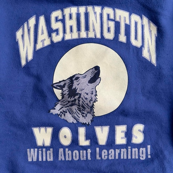 Vintage wolves blue crewneck sweatshirt size L - Picture 2 of 3